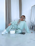 LARGE SIZE set "MANHATTAN" - SOFT GREEN